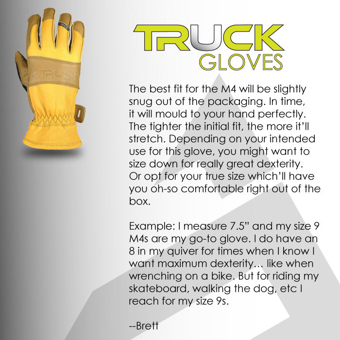 M4 Leather work glove fit notes