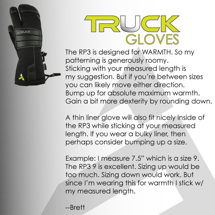 RP3 leather ski mitten fit notes