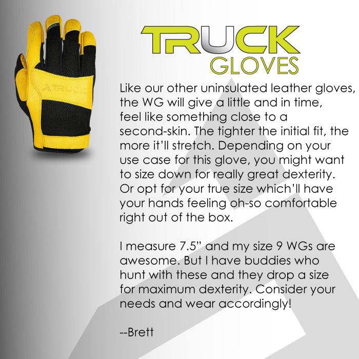 WG work glove fit notes