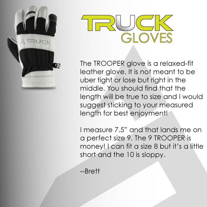 trooper work glove fit notes