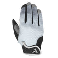 Back of the TRUCK Berm prototype glove in Cloud, light grey textured mesh with a grey pull tab at the cuff