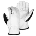 TRUCK DRIVER leather work gloves, silver
